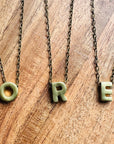 Brass Letter Necklace